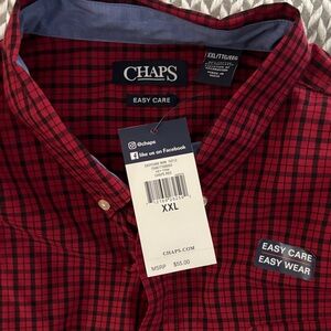 Chaps Red and Black Plaid Men's Shirt - XXL